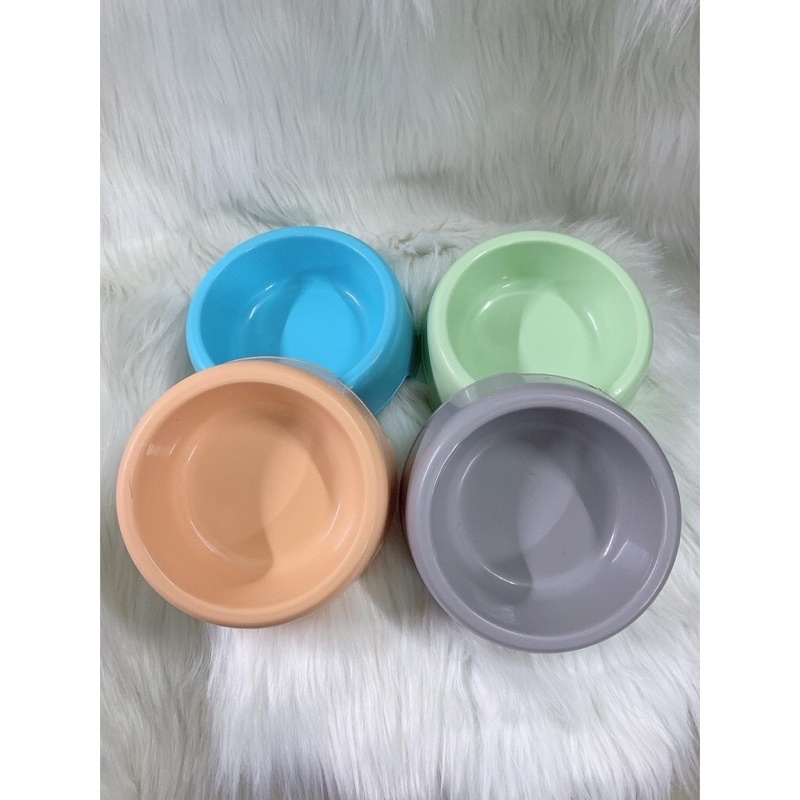 Chén ăn chó mèo - Chén nhựa trơn 12cm, nhựa dày, màu sắc đẹp