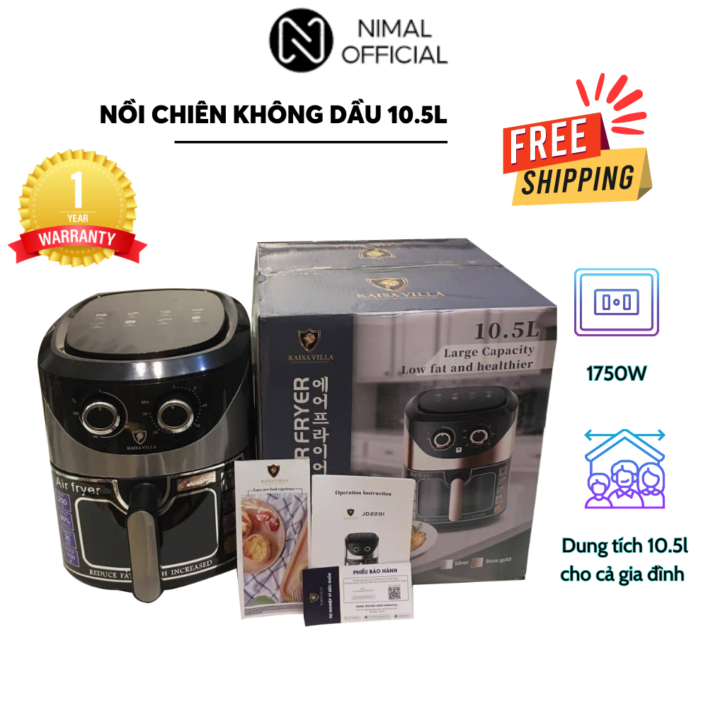 Nồi Chiên Không Dầu NIMAL Kaisa Villa JD-2210 Dung Tích 10.5L Công Suất 1750W