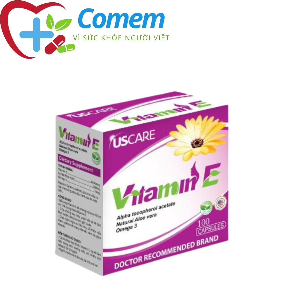 Vitamin E Hoa Cúc Nuôi dưỡng tóc chắc khỏe, dưỡng da mịn màng - Hộp Màu Tím 100 Viên