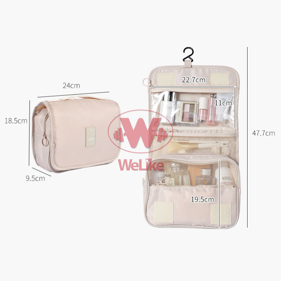 Túi đựng mỹ phẩm du lịch Welike - Túi đựng đồ trang điểm makeup skincare cá nhân đa năng có móc treo nhiều ngăn tiện lợi