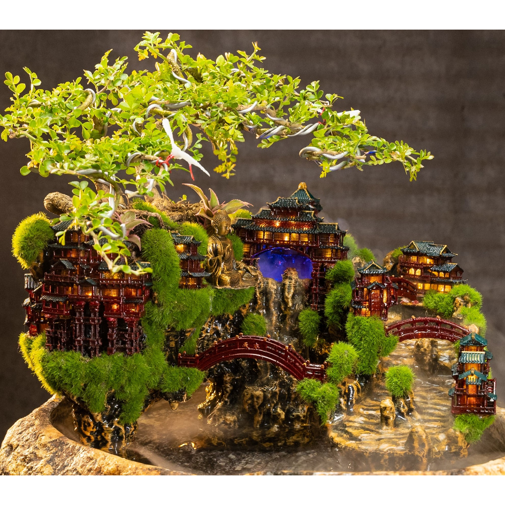 Bộ mô hình nhà trang trí tiểu cảnh, combo DIY thủy sinh, tettarium, hòn non bộ, bonsai, cây cảnh,nhà cổ trấn