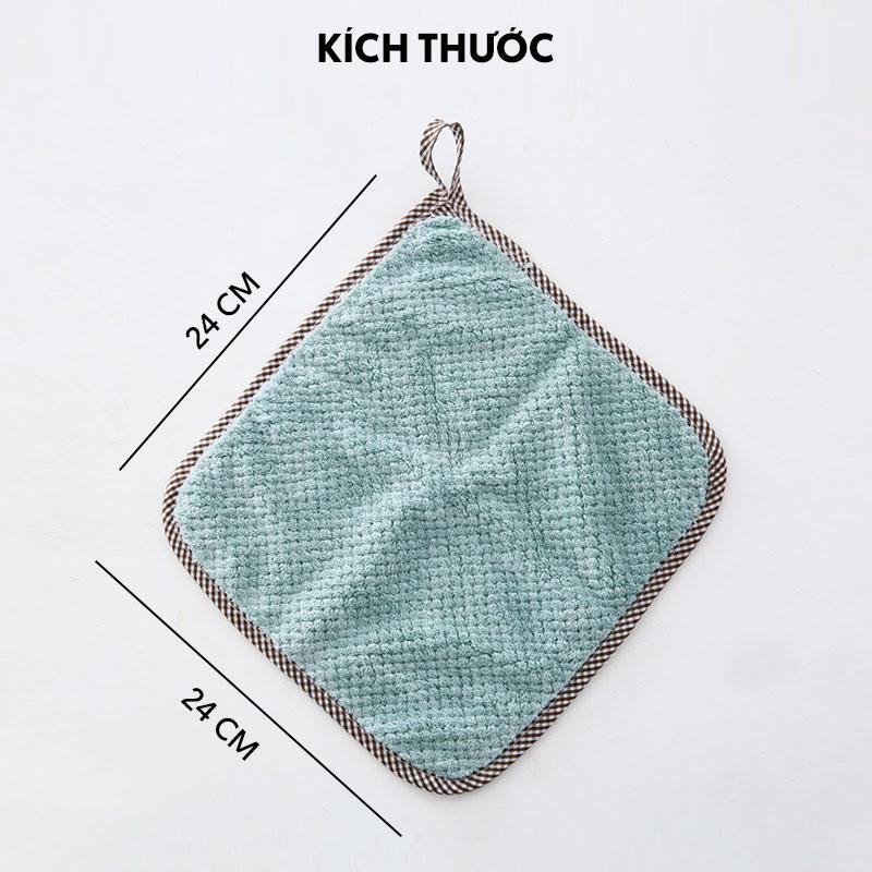 Combo 10 khăn lau tay hình vuông lông cừu lau nhà bếp, lau tay, lau chén bát