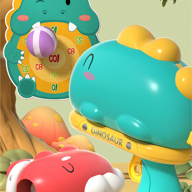 Đồ Chơi Khủng Long Bắn Bóng Dính, Bắn Bóng Kèm Bia Đỡ Hình Khủng Long Dễ Thương Đồ Chơi Vận Động