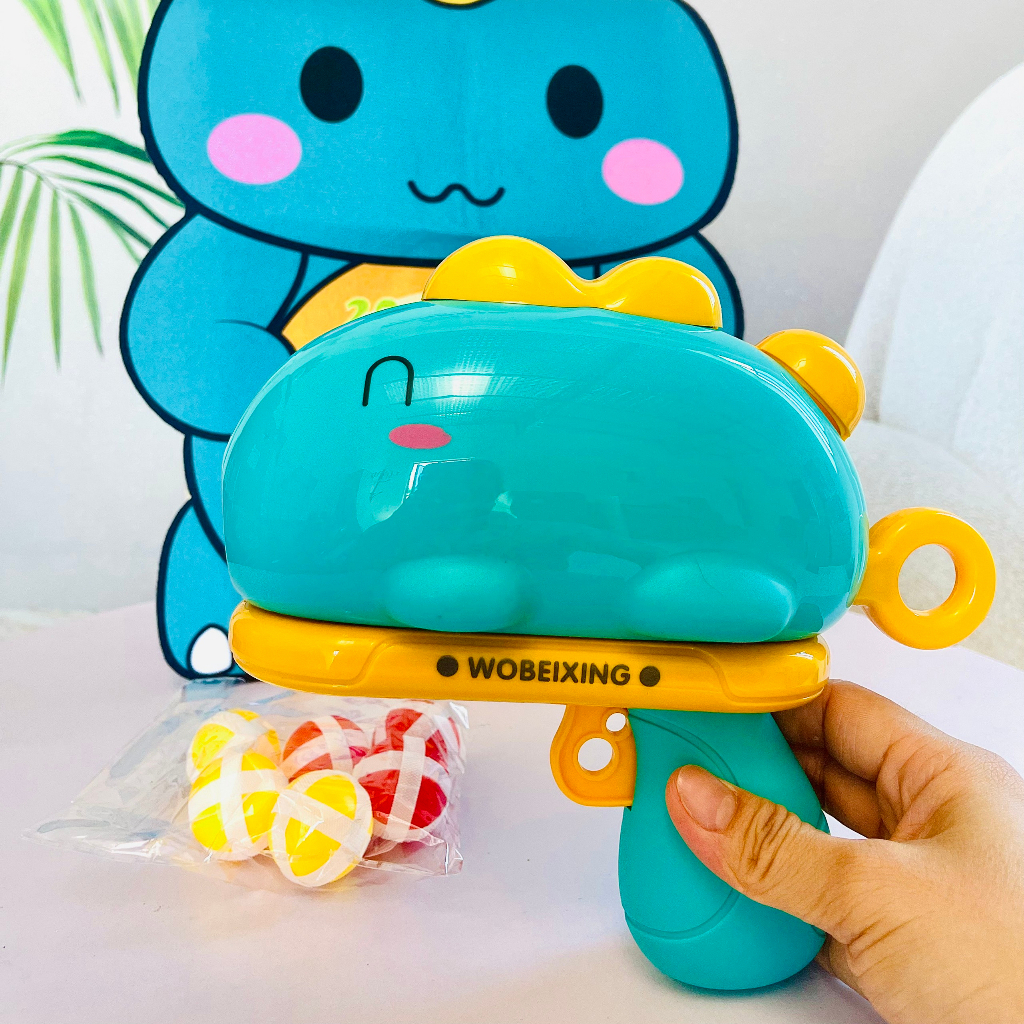 Đồ Chơi Khủng Long Bắn Bóng Dính, Bắn Bóng Kèm Bia Đỡ Hình Khủng Long Dễ Thương Đồ Chơi Vận Động