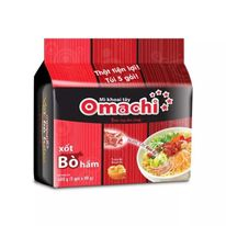 Bịch 5 Gói Mì Tôm Omachi Xốt Bò Hầm - Sườn Hầm - Tôm chua cay 80g date mới