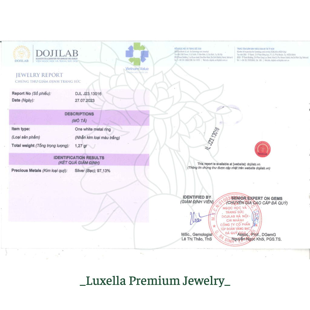 Nhẫn bạc 925 cao cấp LUXELLA JEWELRY mẫu cắt dát cá tính Lux067