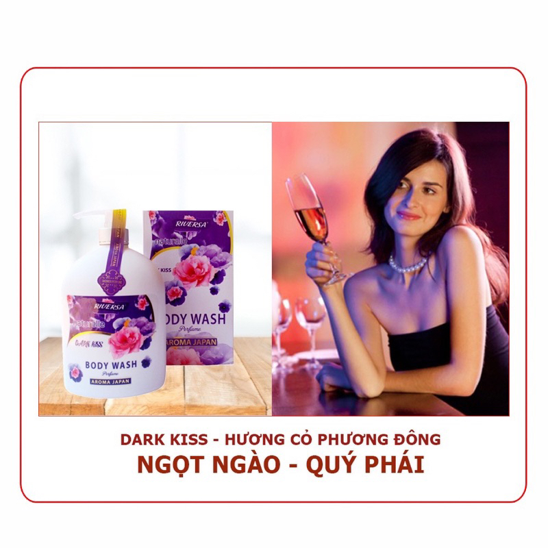 Sữa tắm trắng da toàn thân dưỡng ẩm thơm lâu hương nước hoa Aroma Japan Riversa Sakura/Vanilla/Dark kiss/Coco Japan 1.2L
