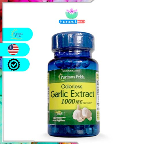Tinh dầu tỏi không mùi Puritan's Pride Odorless Garlic Oil 1000mg 100 viên