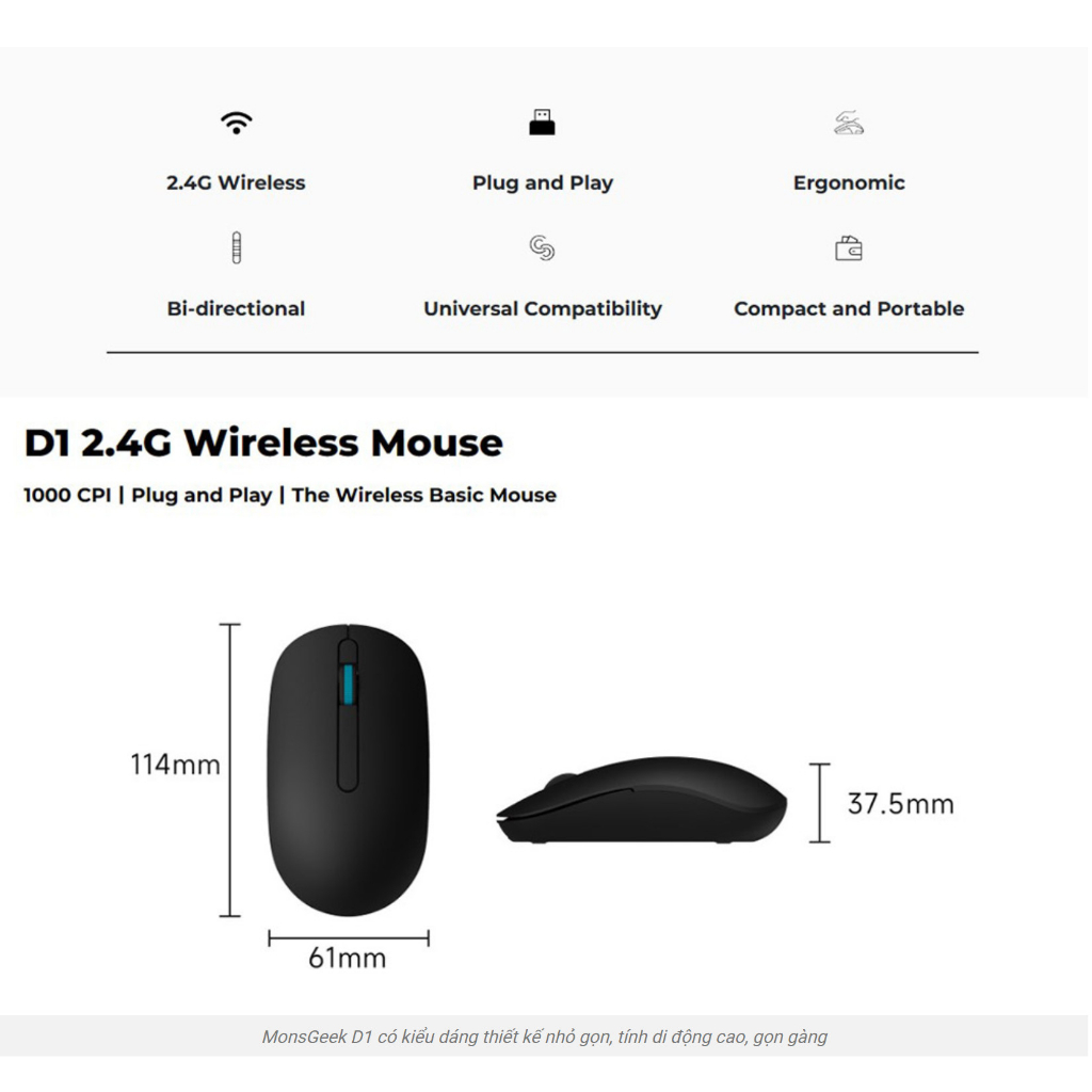 Chuột không dây MonsGeek D1