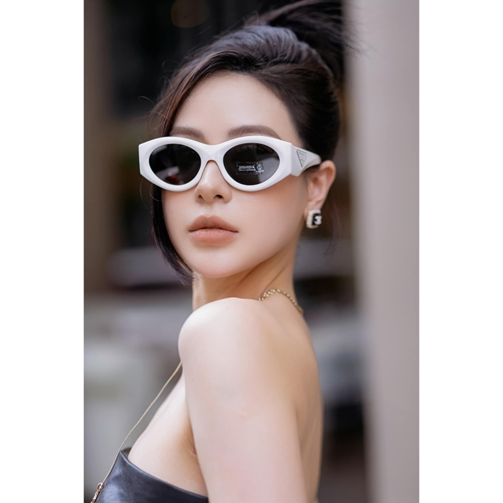 Kính râm Pra'da mẫu mới 2 màu siêu đẳng cấp - Kính thời trang nữ form tròn