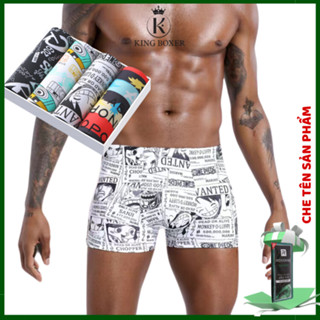 Sét 4 quần sịp nam thun lạnh cao cấp sịp đùi boxer co giãn quần lót xì nam kháng khuẩn ship đùi mát mịn Anime KINGBOXER