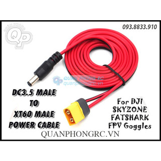 Cáp nguồn kính fpv dc 5.5 male - xt60 male cable for fpv goggles 1.3 mét