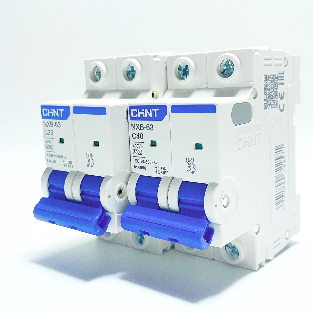 Aptomat MCB 2 Pha hãng CHINT NXB-63 6A, 10A, 16A, 25A, 32A, 40A, 50A, 63A Dòng Cắt 6kA