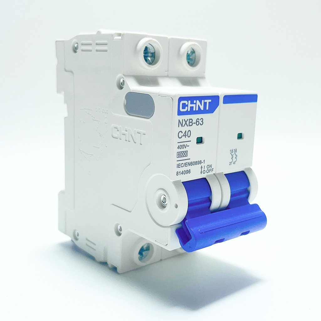 Aptomat MCB 2 Pha hãng CHINT NXB-63 6A, 10A, 16A, 25A, 32A, 40A, 50A, 63A Dòng Cắt 6kA