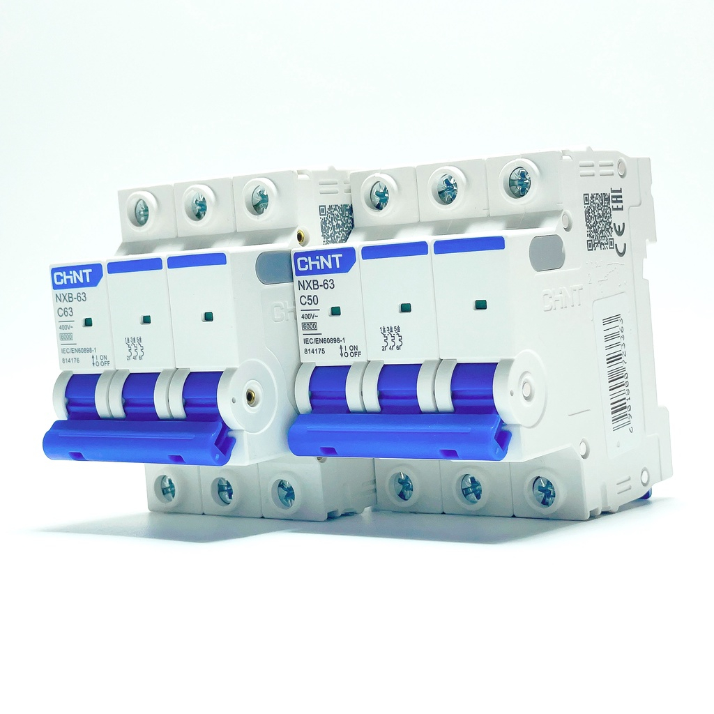 Aptomat MCB 1Pha/2Pha/3Pha hãng CHINT NXB-63 6A, 10A, 16A, 25A, 32A, 40A, 50A, 63A Dòng Cắt 6kA