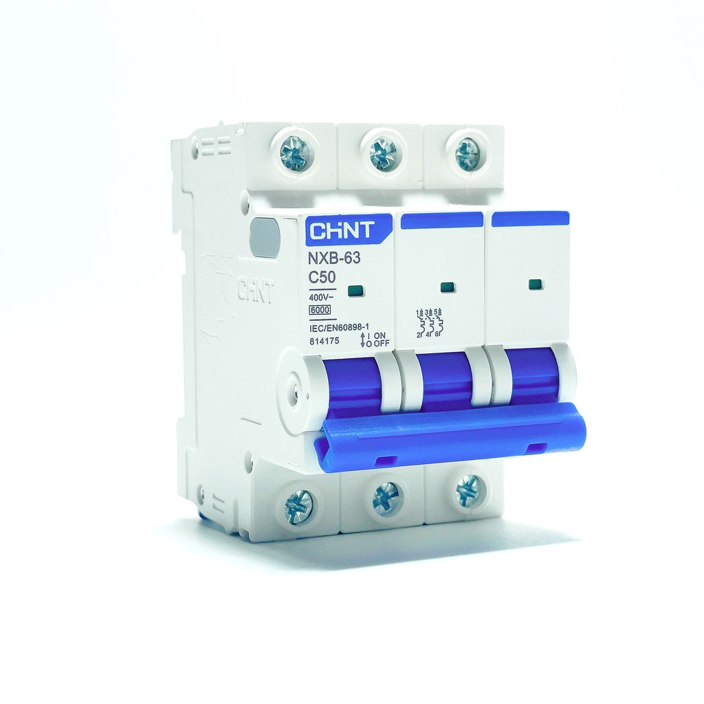 Aptomat MCB 1Pha/2Pha/3Pha hãng CHINT NXB-63 6A, 10A, 16A, 25A, 32A, 40A, 50A, 63A Dòng Cắt 6kA