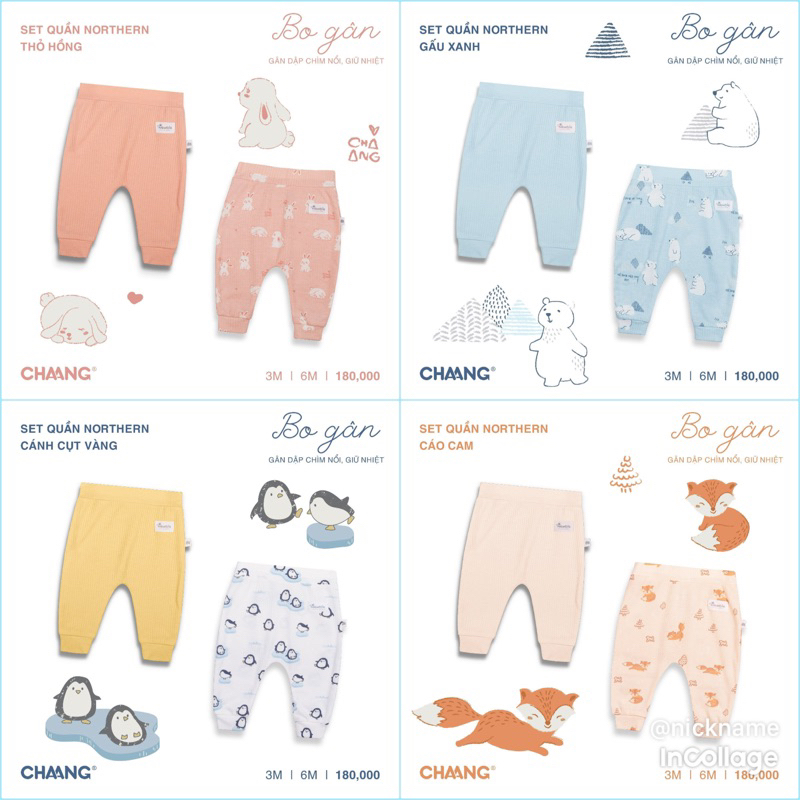 Chaang Set 2 quần sơ sinh cho bé Northern AW2022D15
