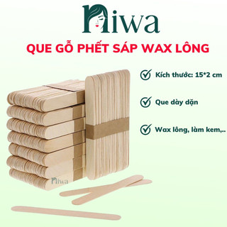 Que gỗ phết sáp wax lông nóng, wax gel lạnh, que đè lưỡi, làm que kem bản to