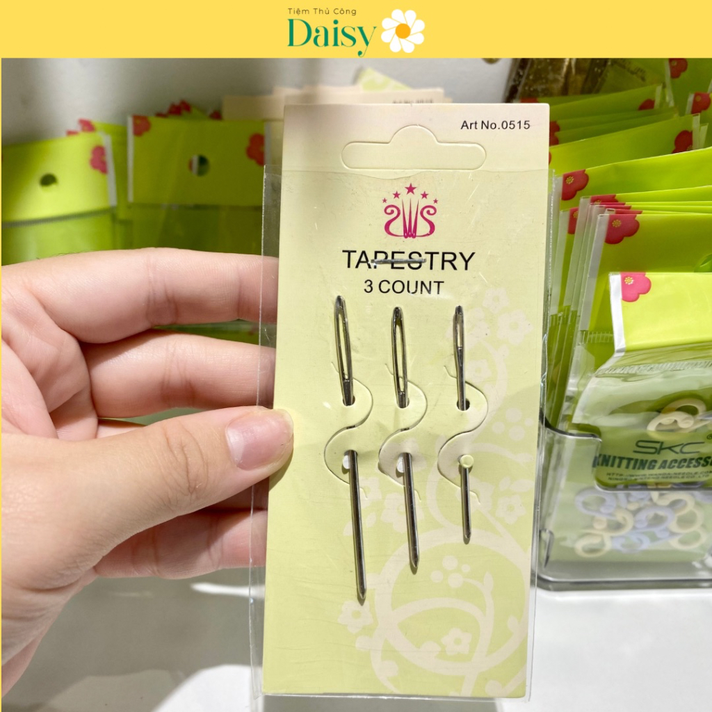 Vỉ 3 Kim Khâu Len Ngắn - Bộ Kim Khâu Ráp Thú