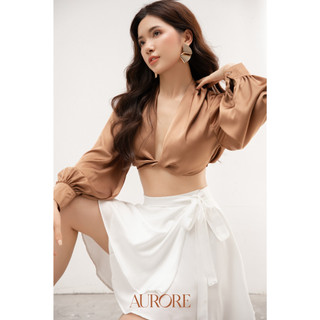 Áo lụa croptop Layla - Aurore Cloth