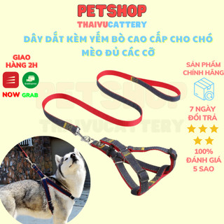  Dây dắt kèm yếm bò cao cấp cho chó mèo đủ các cỡ  không gồm vòng cổ  