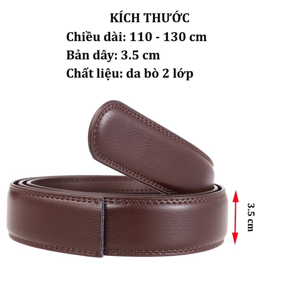 Thắt lưng nam bản 3.5 cm , dây lưng da bò thật 02 lớp loại MENWIS S03 khóa tự động , dây nịt nam bảo hành 12 tháng