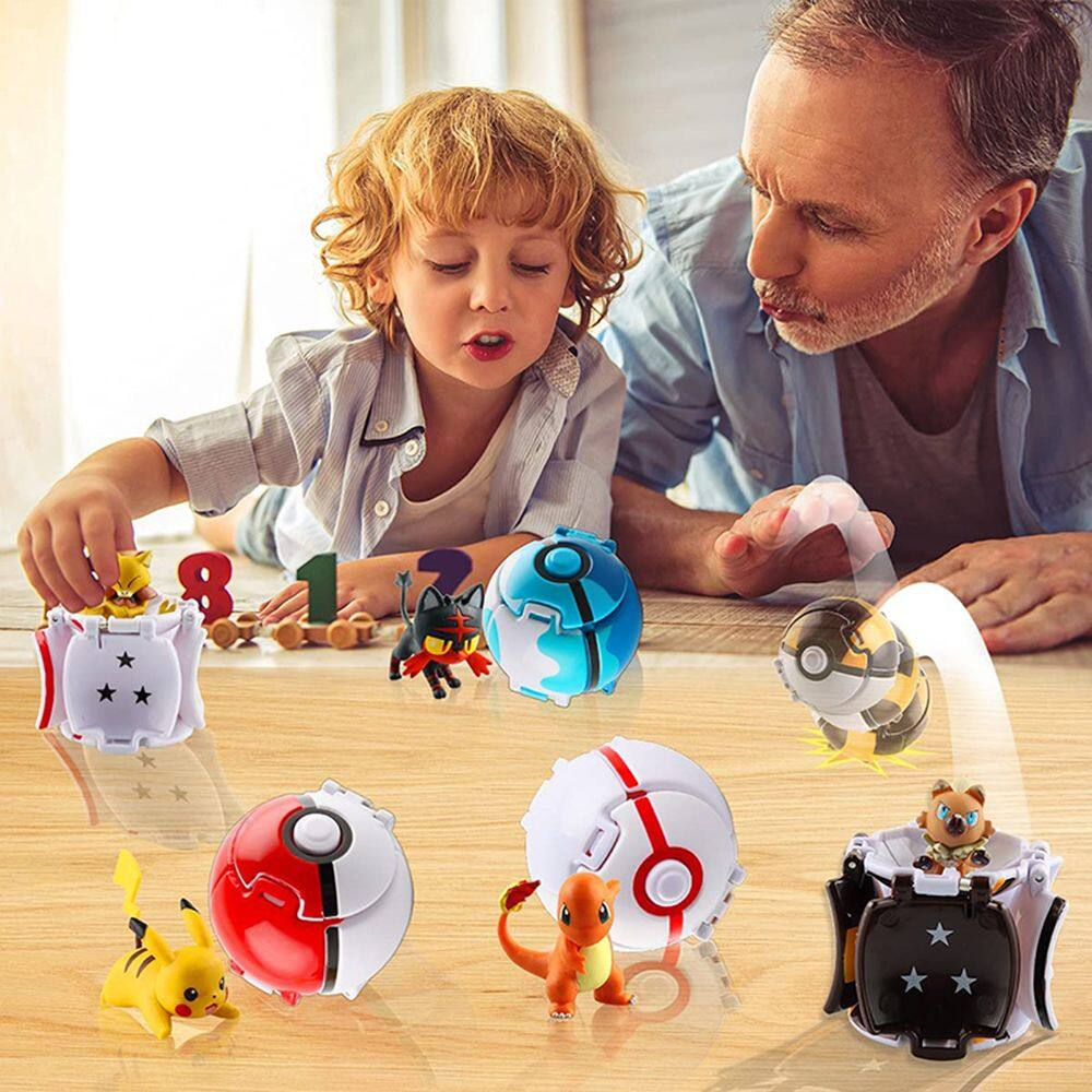 Mô Hình Quả Cầu Pokemon, Tự Động Ném Thú Pikachu Dành Cho Bé.