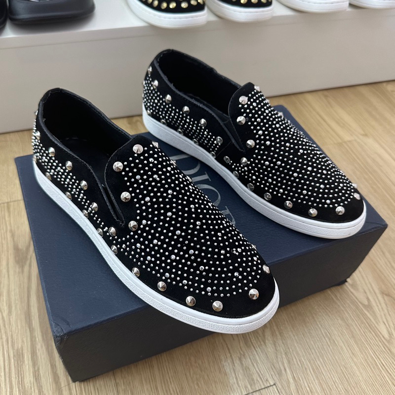 Giầy lười đinh viền đính đá nam kèm video