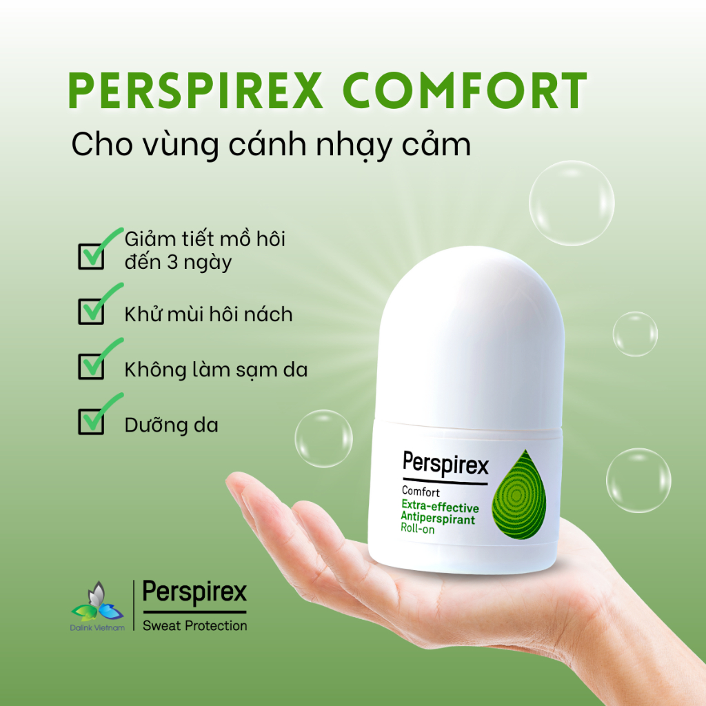COMBO 2 LỌ Perspirex Comfort 20ml giảm tiết mồ hôi và khử mùi hôi cho da nhạy cảm