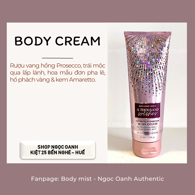 Body cream kem dưỡng thể Bath & Body Works