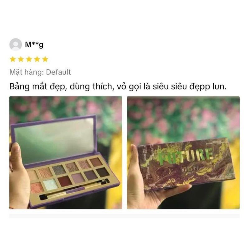 Bảng phấn mắt Hexze Pro 12 màu có nhũ, bám dính tốt 14g