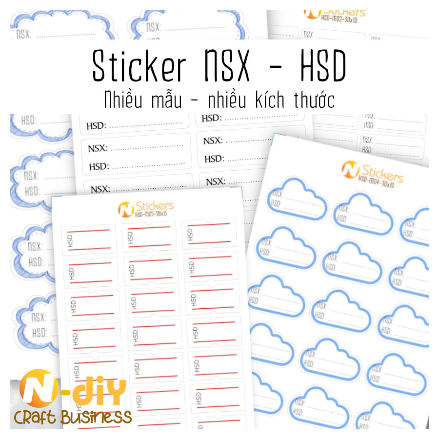 Nhãn tem sticker NSX HSD hạn sử dụng