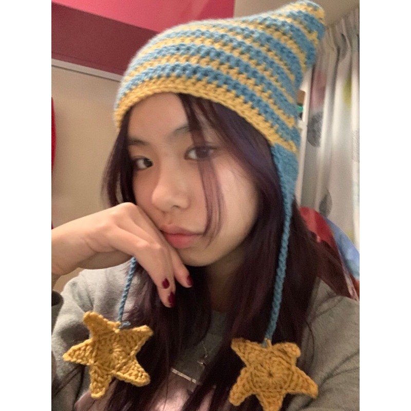 Mũ Cat beani có dây cute-HANDMADE