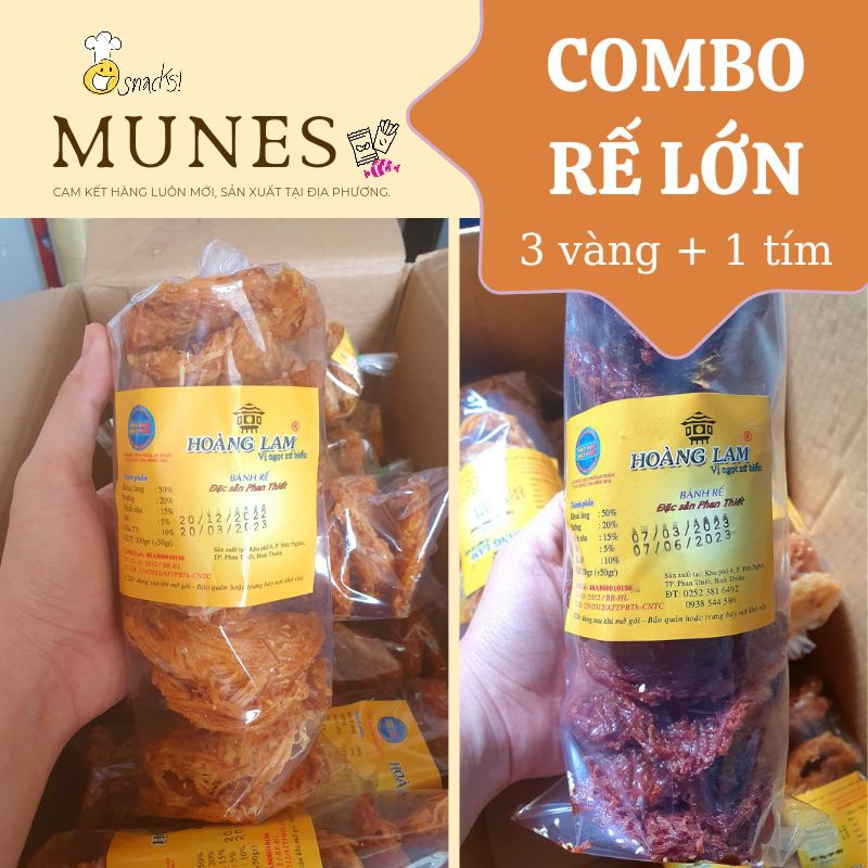 Combo 4 bịch bánh rế lớn, bịch gồm 10 cái, Đặc sản Phan Thiết