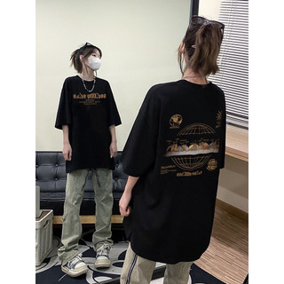FOCUS fashion vintage áo wash áo thun nữ áo rộng thời unisex áo phông ulzzang 100%cotton