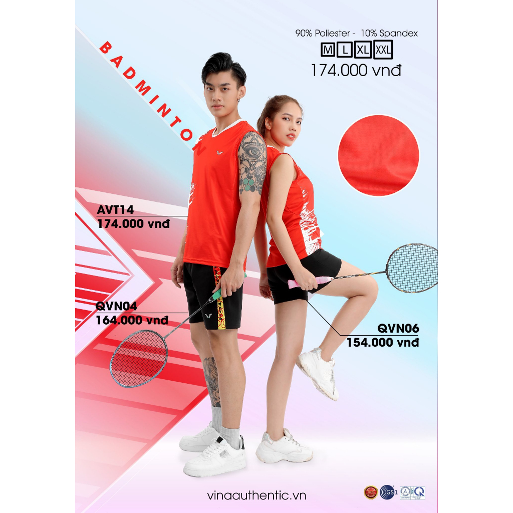 AVT14- Áo thun nam sát nách, Áo Cầu Lông Nam