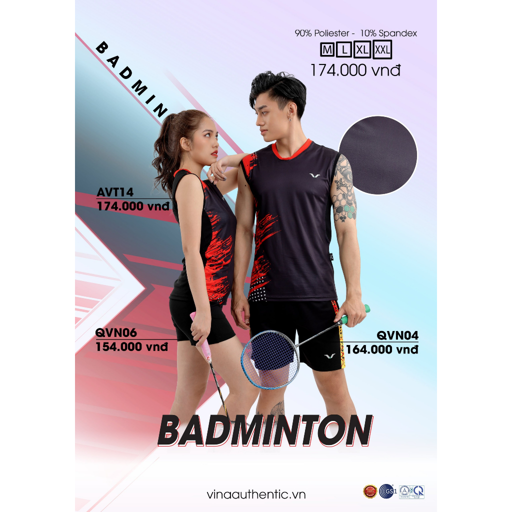 AVT14- Áo thun nam sát nách, Áo Cầu Lông Nam