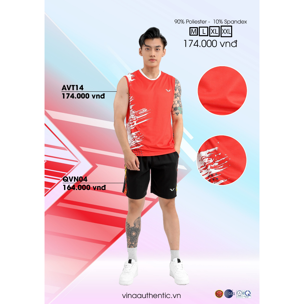 AVT14- Áo thun nam sát nách, Áo Cầu Lông Nam