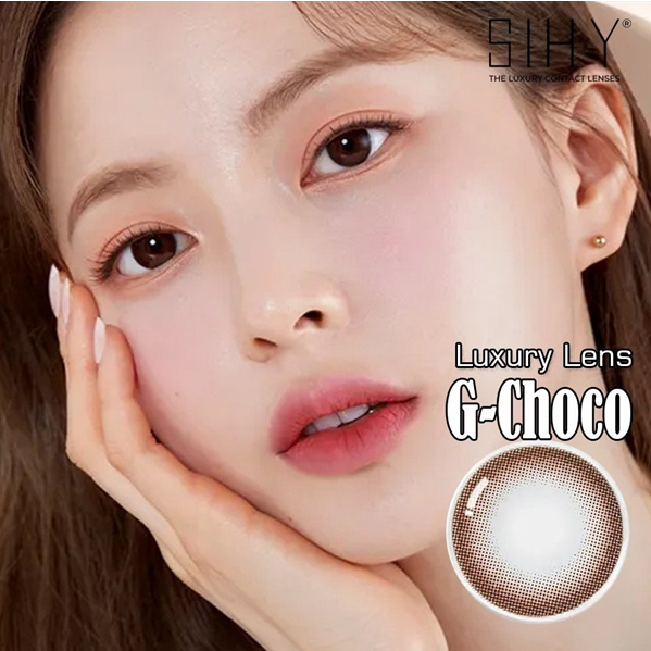 Lens có màu áp tròng màu nâu choco hạt dẻ Sihy độ cận 0 đến 8 độ xuất xứ Hàn Quốc - Choco G101