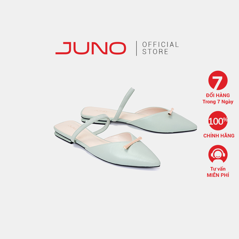 Giày Búp Bê Nữ 3cm Thời Trang Juno Mules Bệt Trang Trí Khóa BB03115