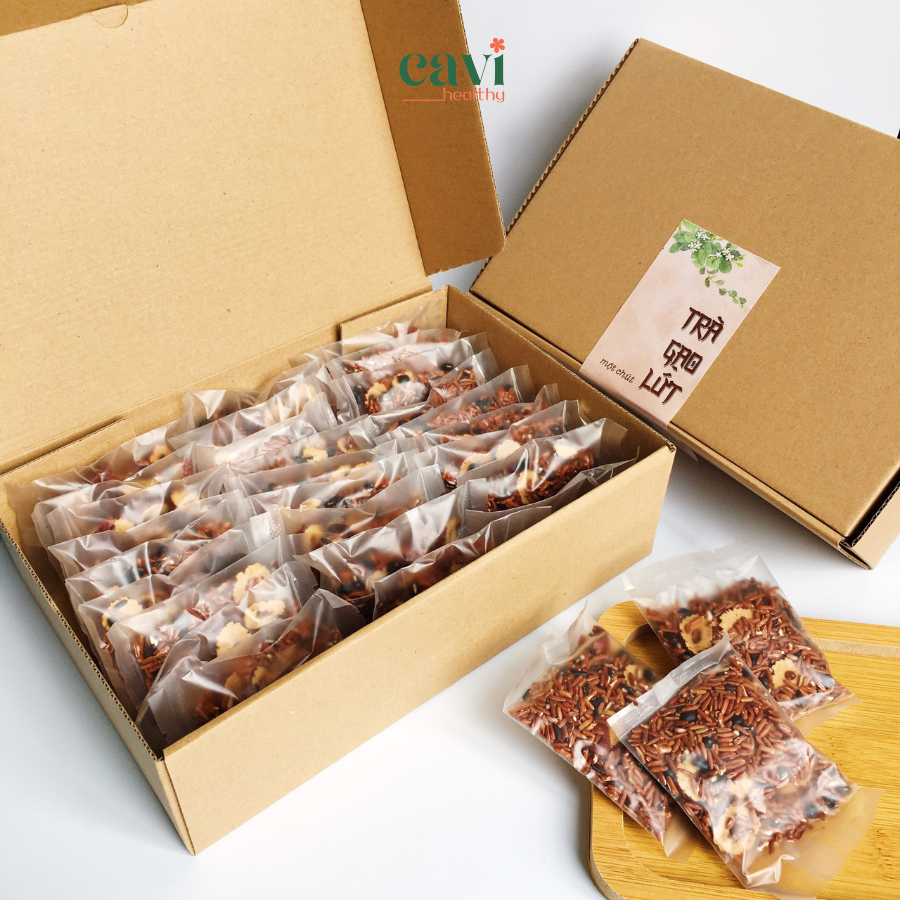 Set 30 Gói Trà Gạo Lứt Đậu Đen Táo Đỏ Hỗ Trợ Giảm Cân, Đẹp Da, Hỗ trợ Ngủ Ngon