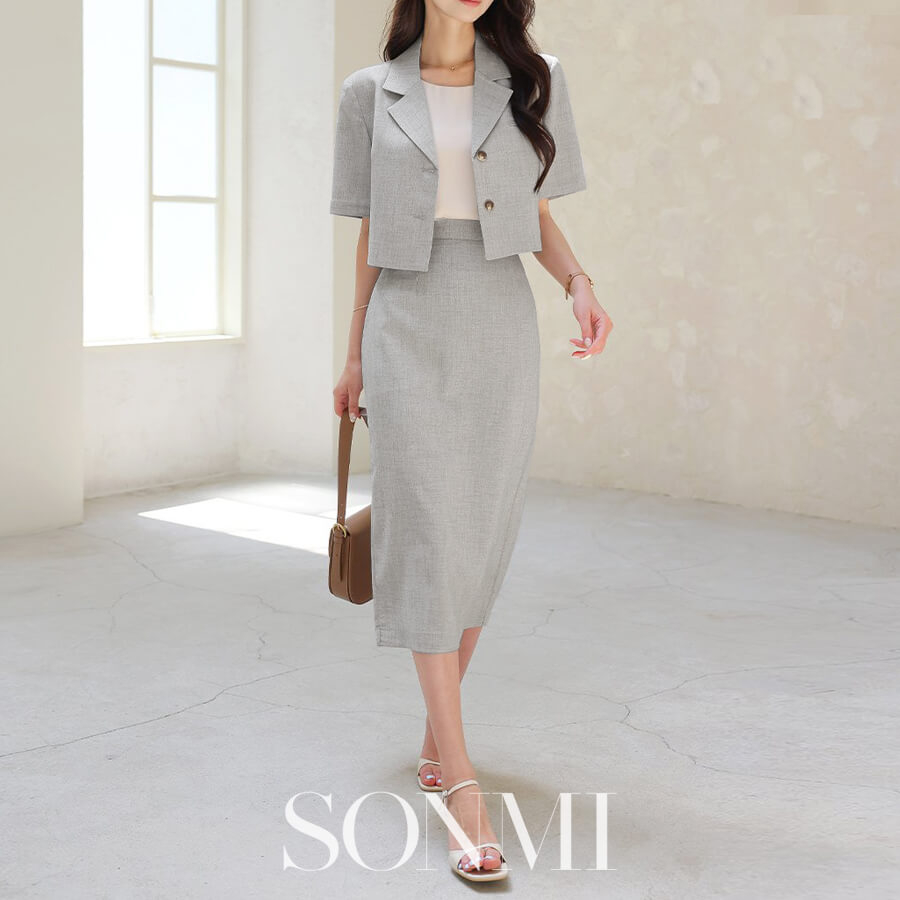Chân váy dài xẻ tà suông cạp cao ôm công sở SONMI Hàn Quốc thiết kế cao cấp hai lớp màu đen nâu xám SARAHI DIVA SK120