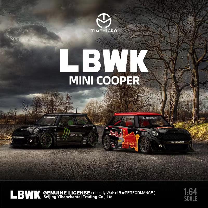 mohinhxeps-1/64_TIME MICRO - LBWK Mini Cooper Hatch (R56) Monster/ Red Bull Livery
