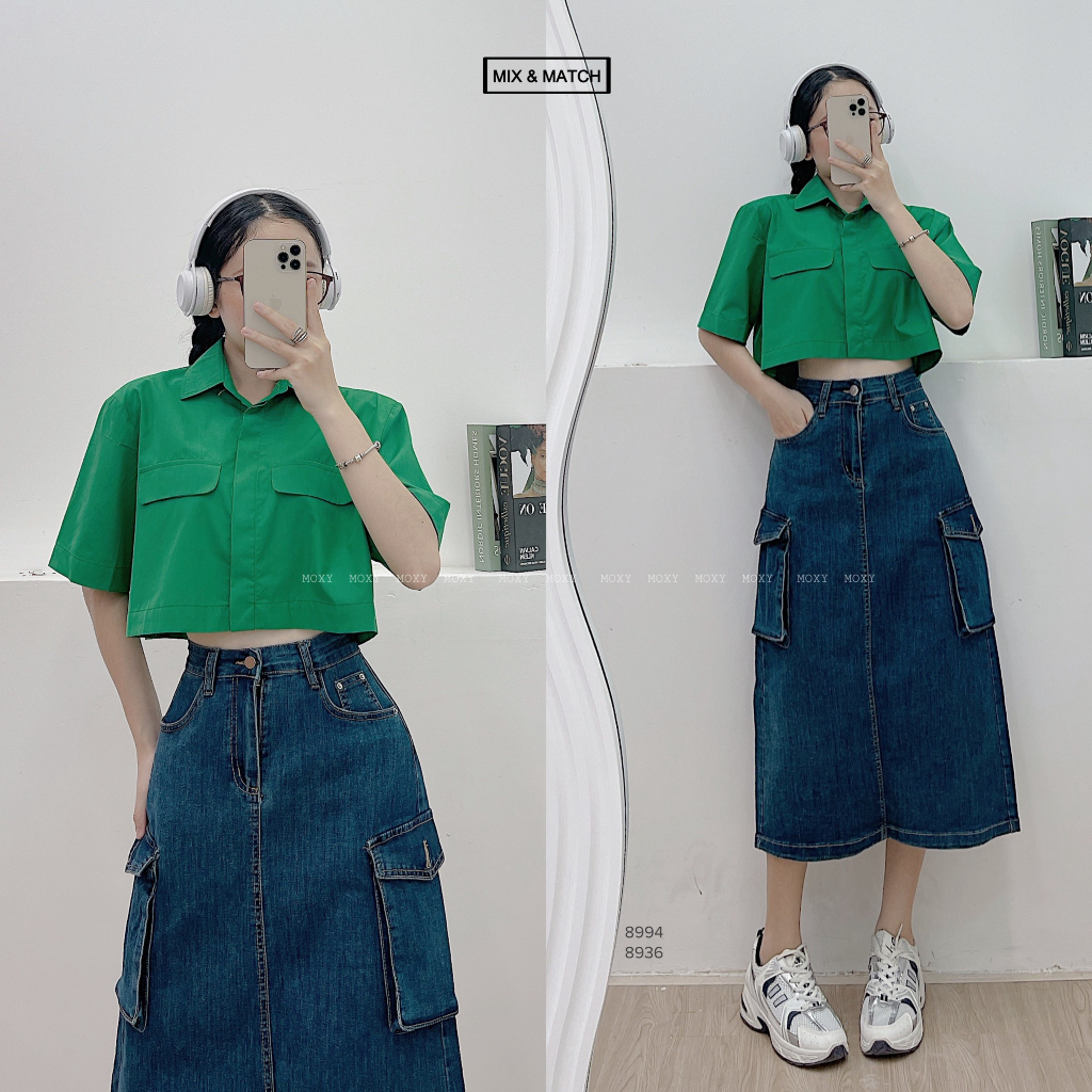 SP008936-Chân váy jean túi hộp