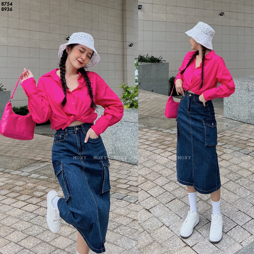 SP008936-Chân váy jean túi hộp