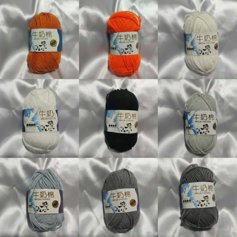 Len milk cotton Bò 50g/CUỘN/15k (Bảng 28-53 màu) [Ảnh thật shop tự chụp]
