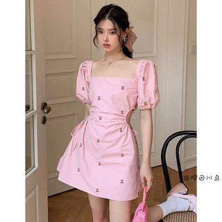 Váy Cherry Hở Eo Hai Lớp Hàng QCCC, Ảnh Thật Ở Cuối. Meoow Closet