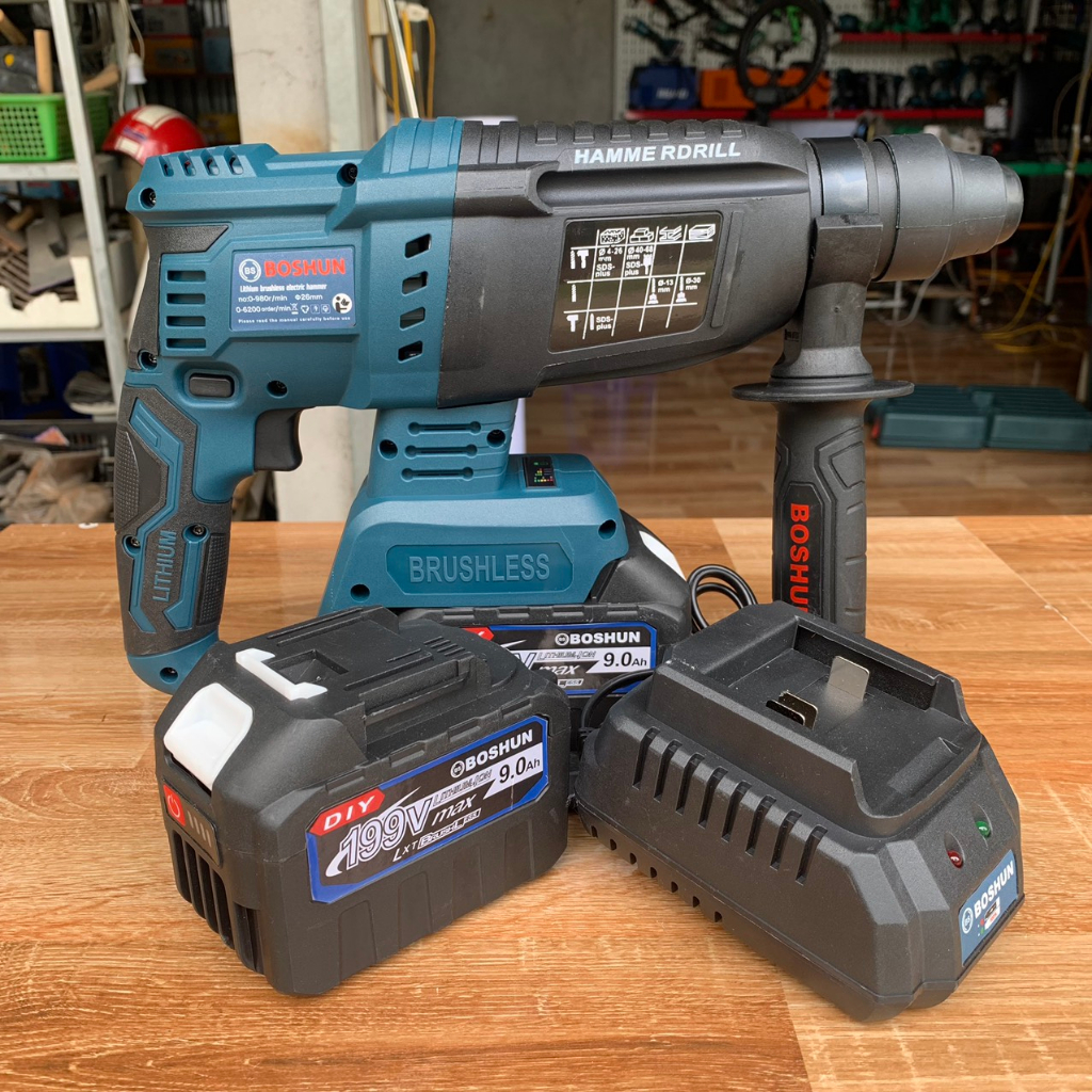 Máy khoan bê tông pin BOSHUN 2 pin 15 cell