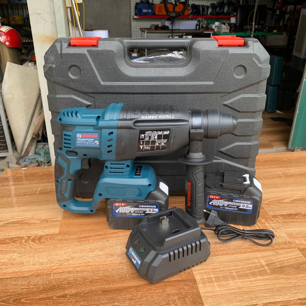 Máy khoan bê tông pin BOSHUN 2 pin 15 cell