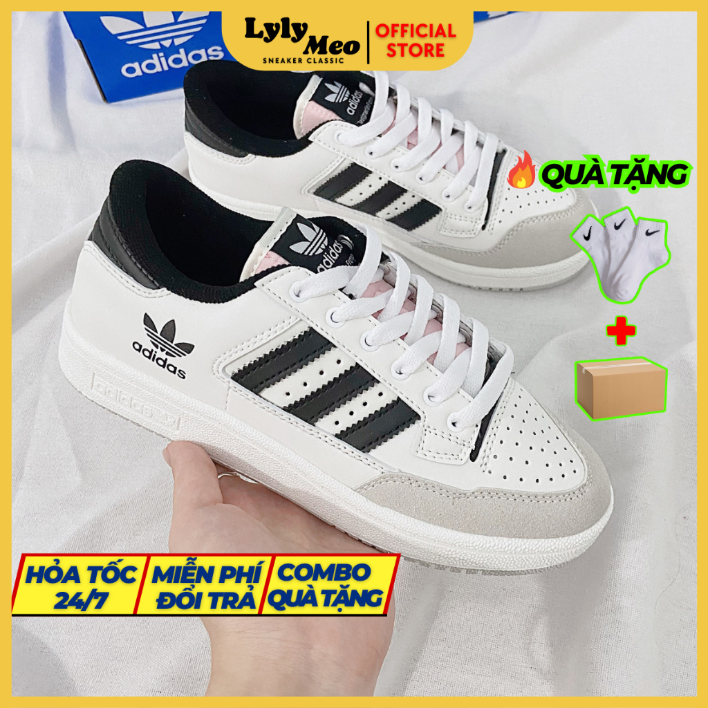 Giày Sneaker_Adidas Forum 84, Giày Thể Thao Nam Nữ_Adidas Forum 84 Cổ Thấp 2 Phối Màu Bản Cao Cấp Full PK,Tặng